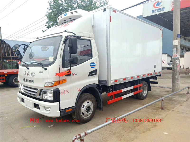 （厢长4.2米）江淮骏铃V6肉钩冷藏车